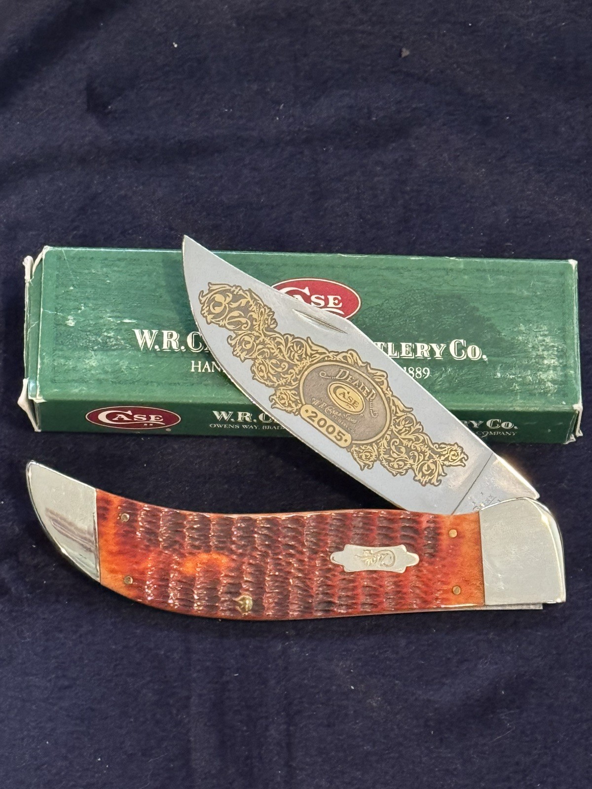 RARE 2005 Case XX Dealer Large Clasp Hunter Chestnut Bone 6172 Pocketknife 🔥 RARE 2005 Case XX Dealer Large Clasp Hunter Chestnut Bone 6172 Pocketknife 🔥