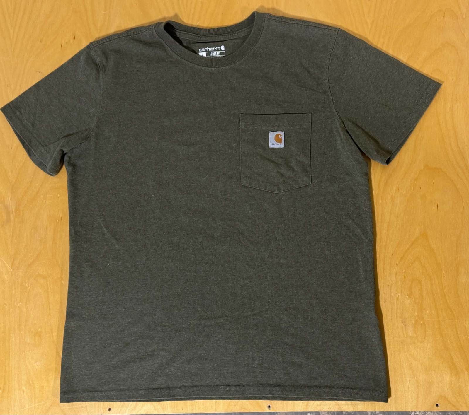 Carhartt Women’s XL Loose Fit Pocket Tee Green Short Sleeve Crew Neck Workwear