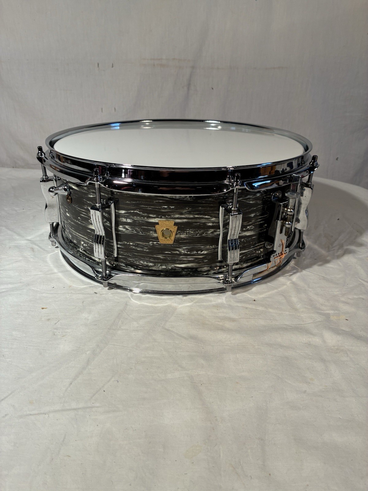 1966 Ludwig  14x5.5 Black Oyster  Ringo Clone Snare Drum. 3ply W/rerings