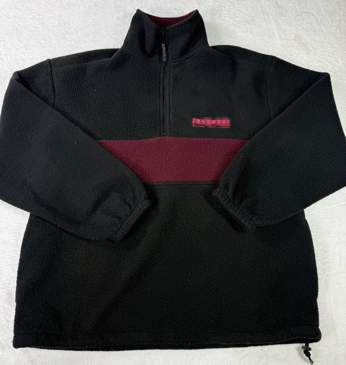 Vintage Harvard University Fleece Mens Small USA Pullover Fleece 1/4 Sweatshirt
