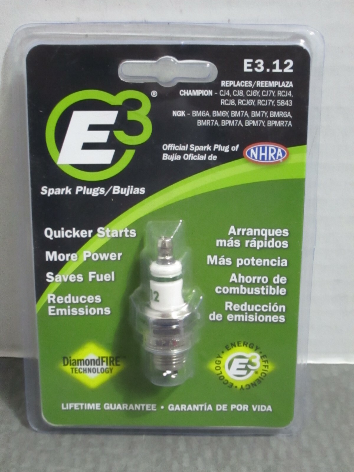  E3 Spark Plug E3.12 Fits Many Small 2 cycles NEW FACTORY SEALED  
