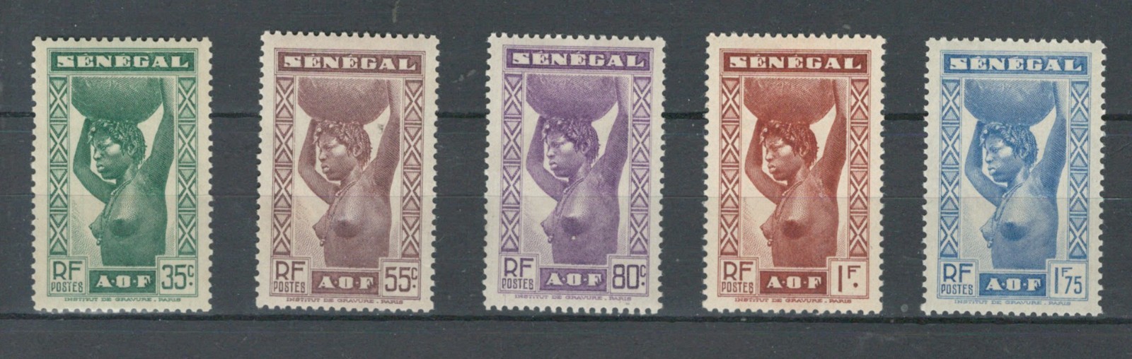 SENEGAL FRENCH COLONIES  WOMAN CULTURES MH PART SET   LOT(SEN 21)