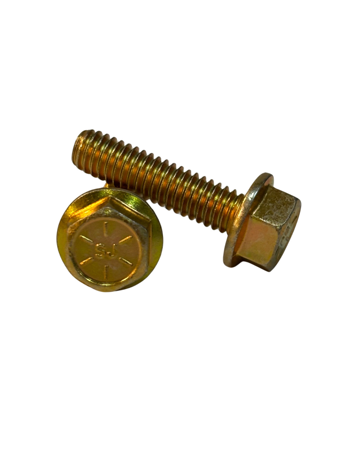 100 pcs 5/16-18 x 1-1/4 Grade 8 Hex Flange Frame Bolts Yellow Zinc Trivalent