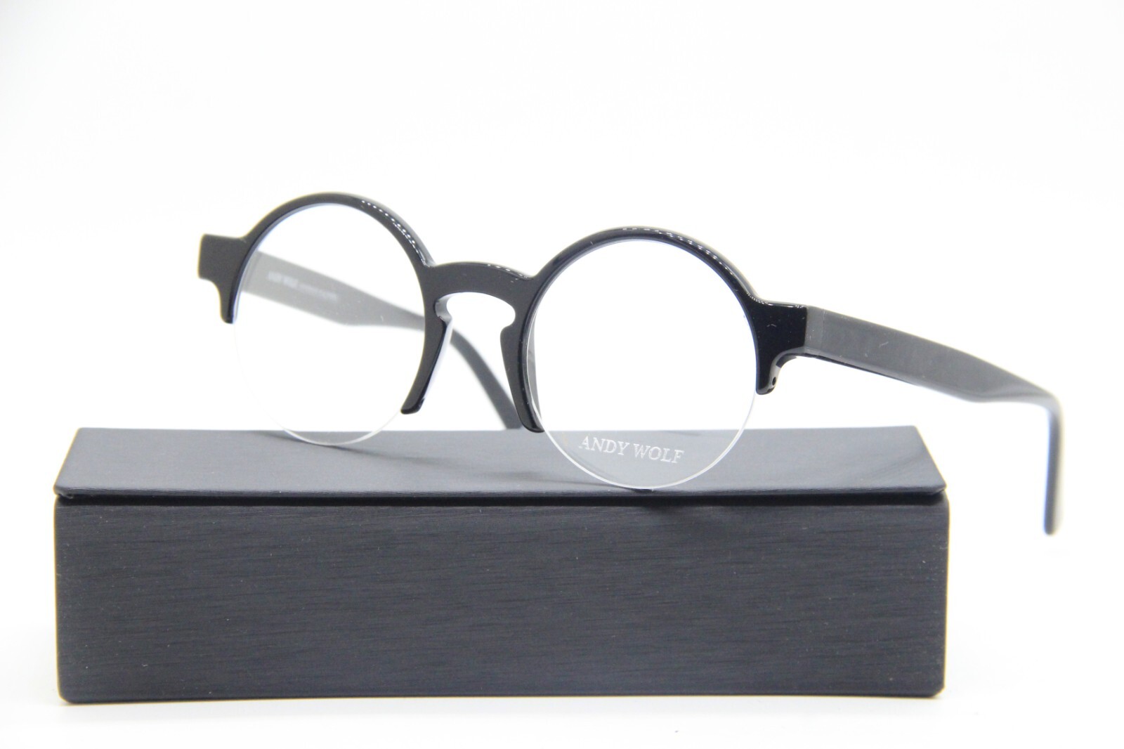 NEW ANDY WOLF MOD. 4554 COL. A BLACK AUTHENTIC EYEGLASSES W/CASE 45-21