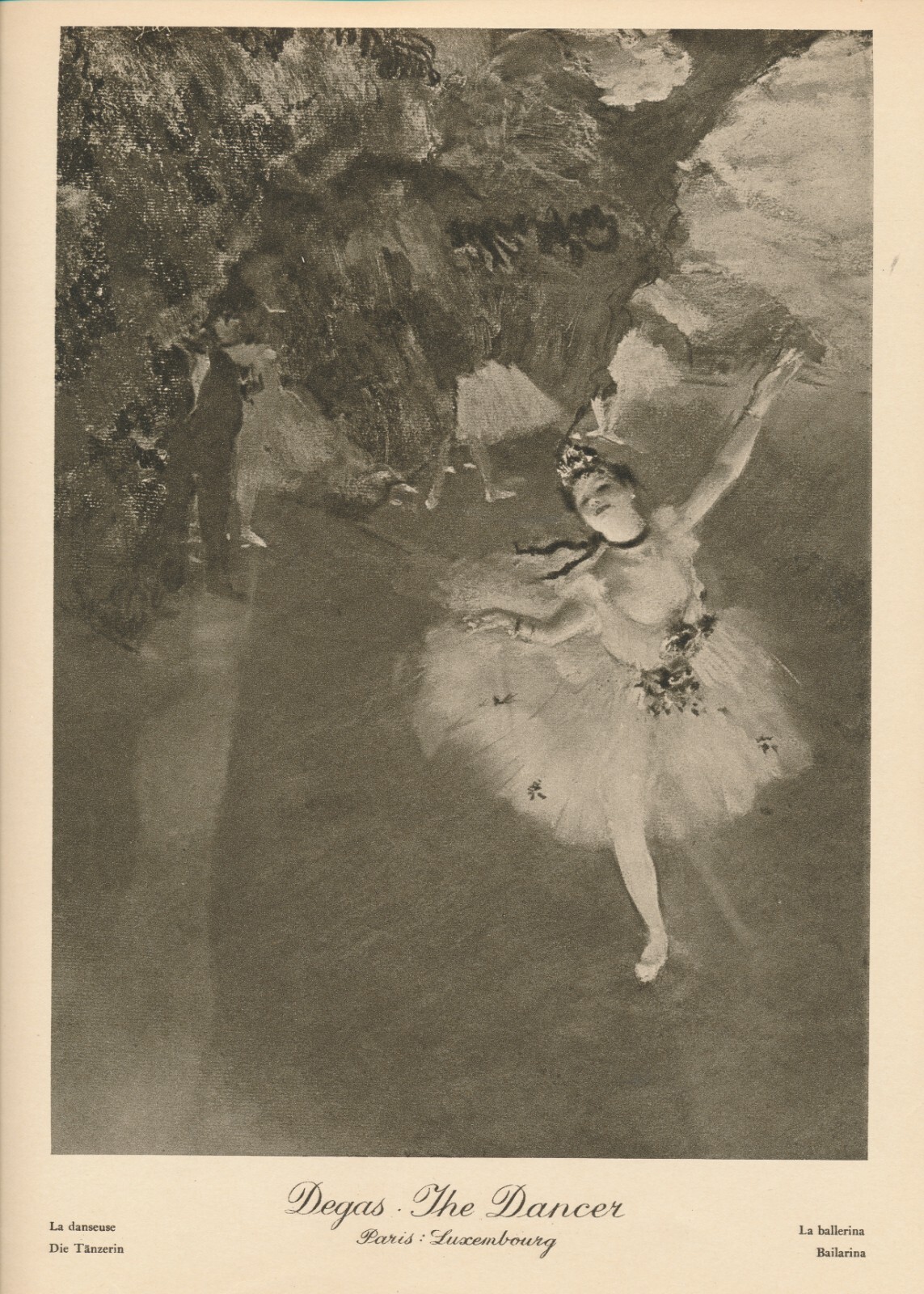 115+yr Old Original Antique Art Print Ballerina THE DANCER By Edgar Degas