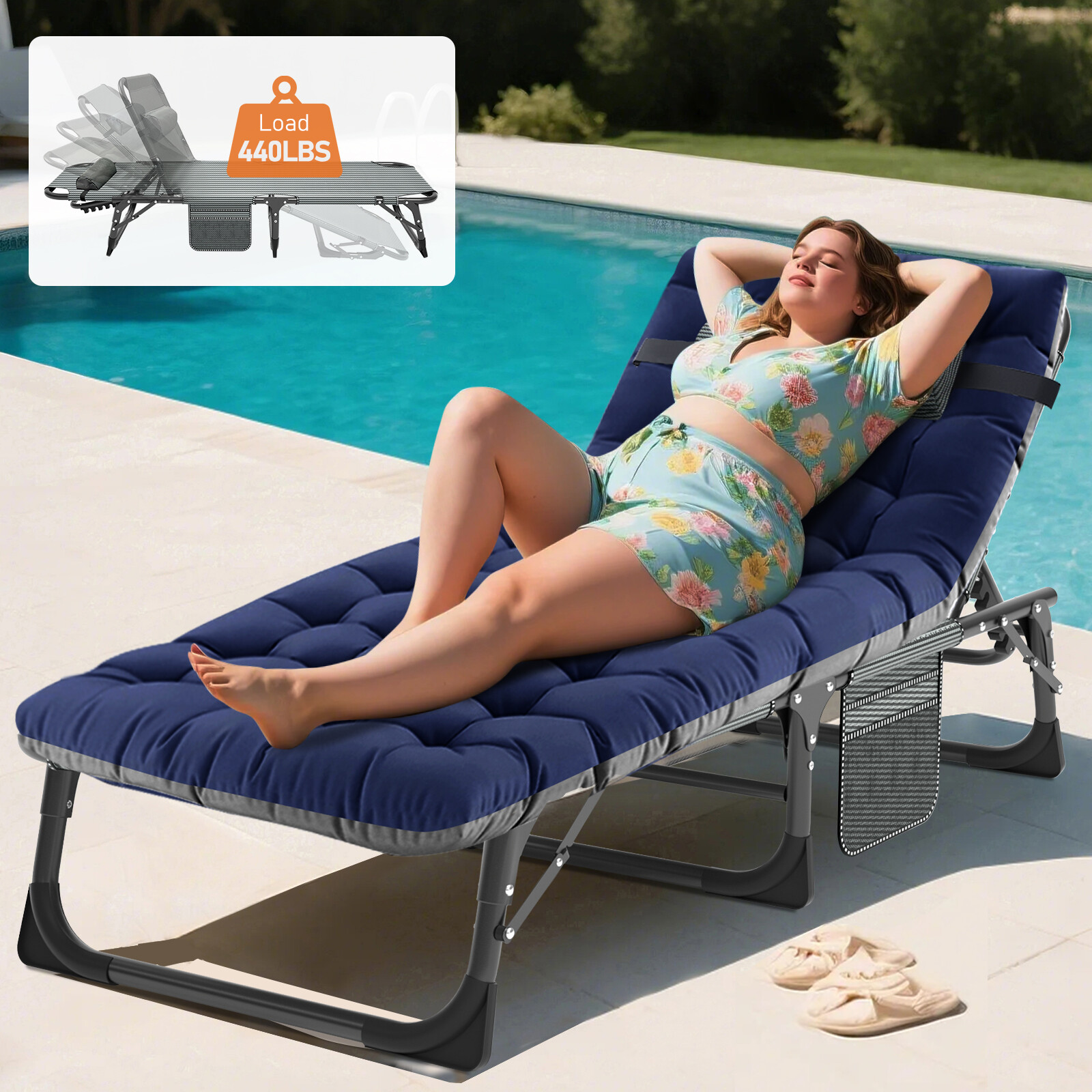 Adults Folding Sleeping Cot Guest Bed Heavy Duty Portable Cots Camping with Mat