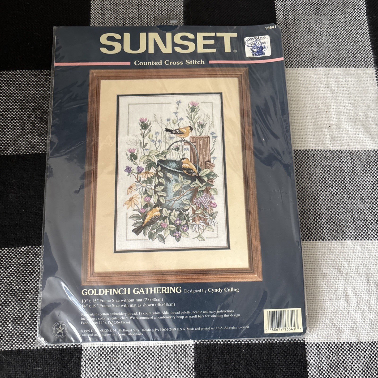 Sunset Counted Cross Stitch Kit - GOLDFINCH GATHERING #13641 VNTG 1997 SEALED Sunset Counted Cross Stitch Kit - GOLDFINCH GATHERING #13641 VNTG 1997 SEALED