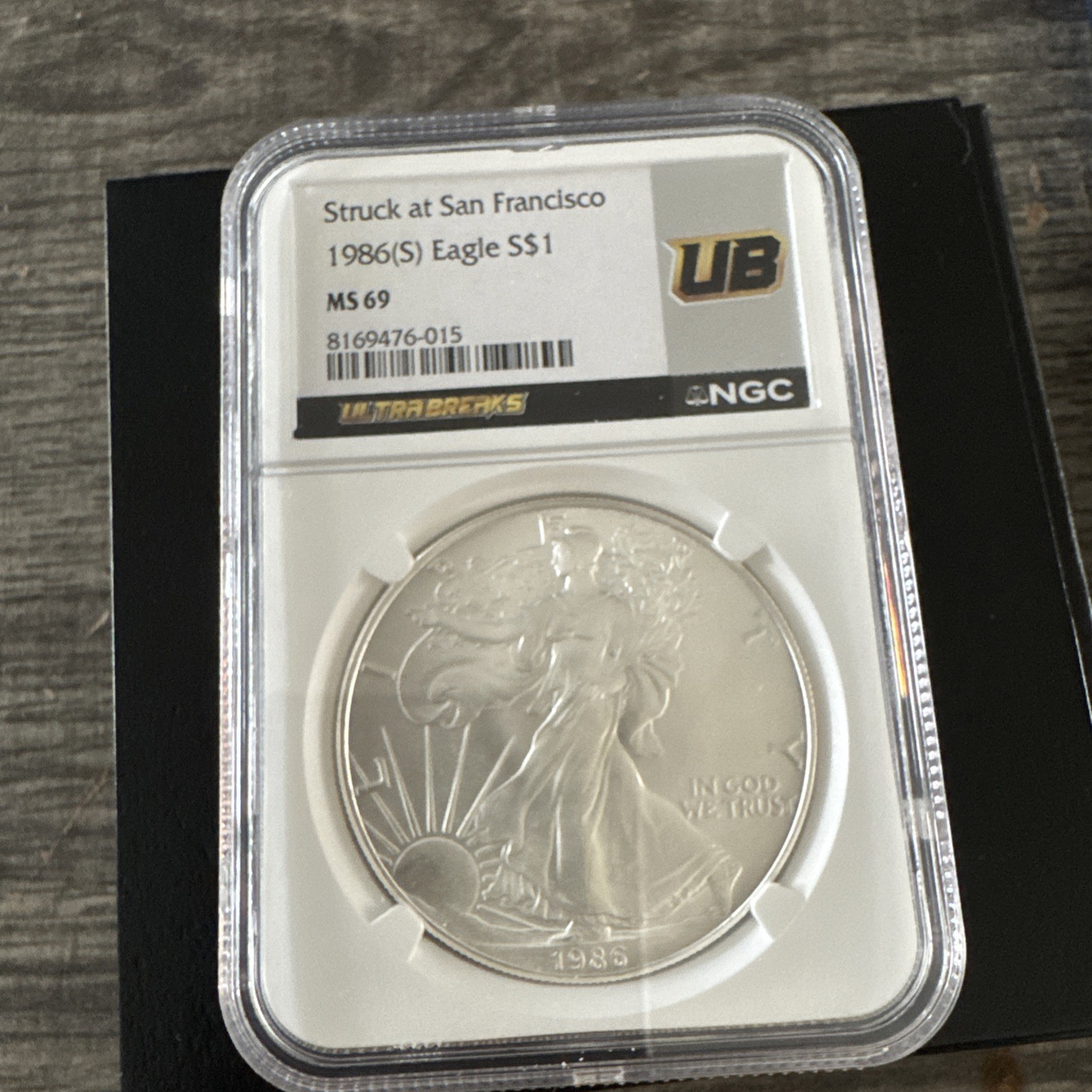 1986 S Silver Eagle MS69 First Year of Issue, San Francisco Mint NGC VALUE $350 1986 S Silver Eagle MS69 First Year of Issue, San Francisco Mint NGC VALUE $350