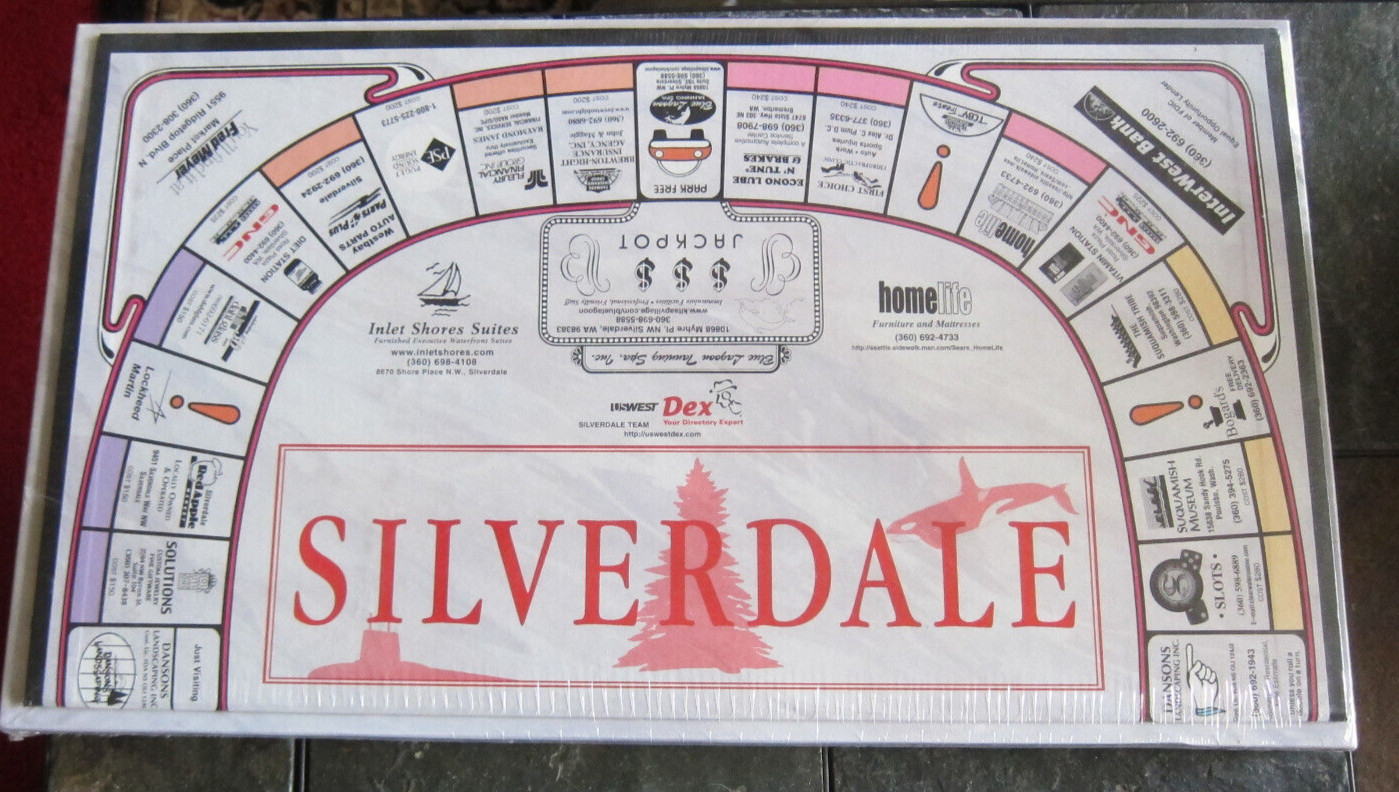 VINATGE SILVERDALE  MONOPOLY BOARD GAME Unopened Puget Sound City\'opoly