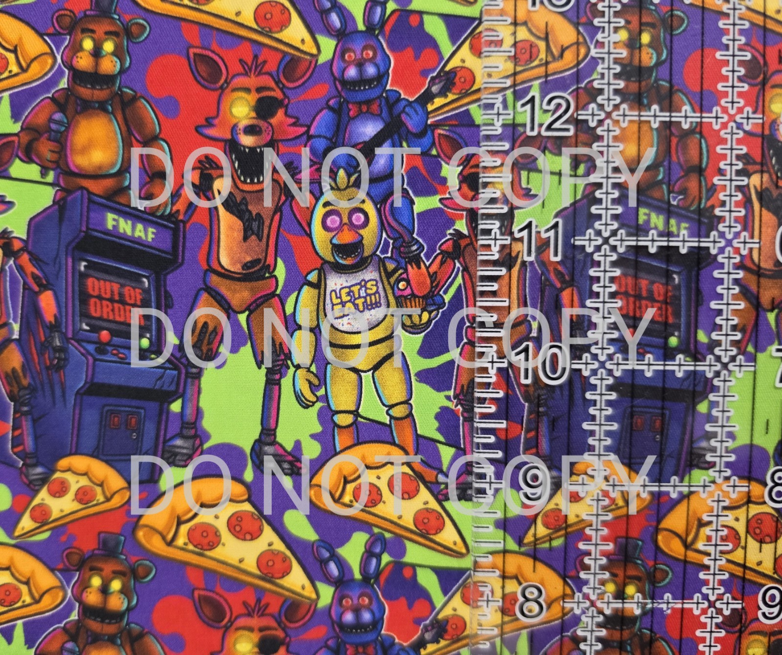 Custom 100% Cotton Woven Fabric Five Nights At Freddy\'s By The 1/4 Yard 9x56 