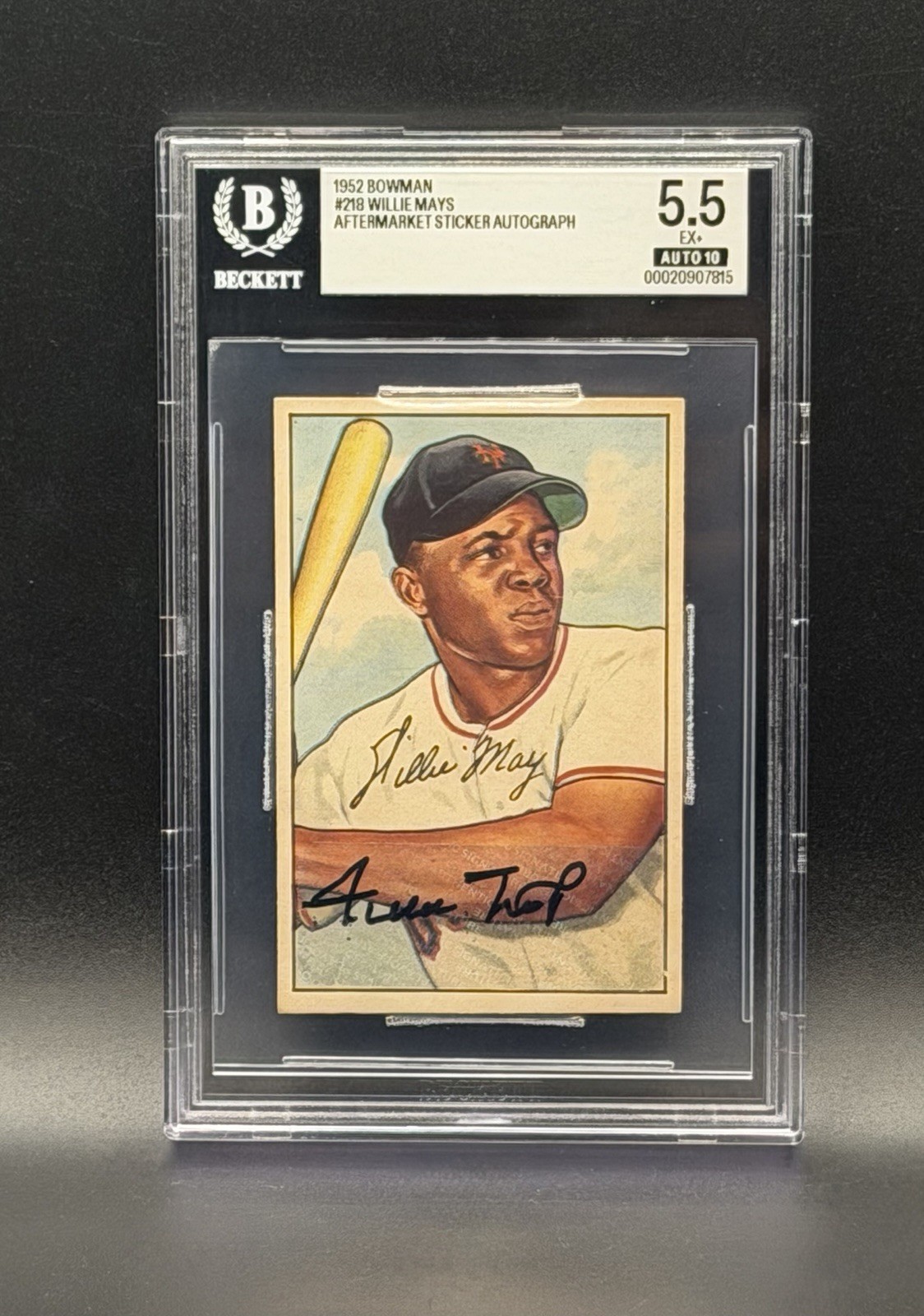 1952 Bowman Willie Mays #218 BGS 5.5 With BAS 10 Auto Centered