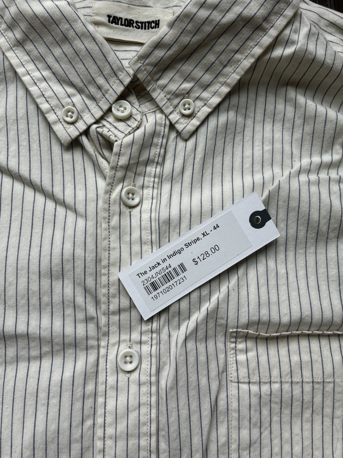 Taylor Stitch The Jack Indigo Stripe Cotton Dress Shirt 44 Long Sleeve Taylor Stitch The Jack Indigo Stripe Cotton Dress Shirt 44 Long Sleeve