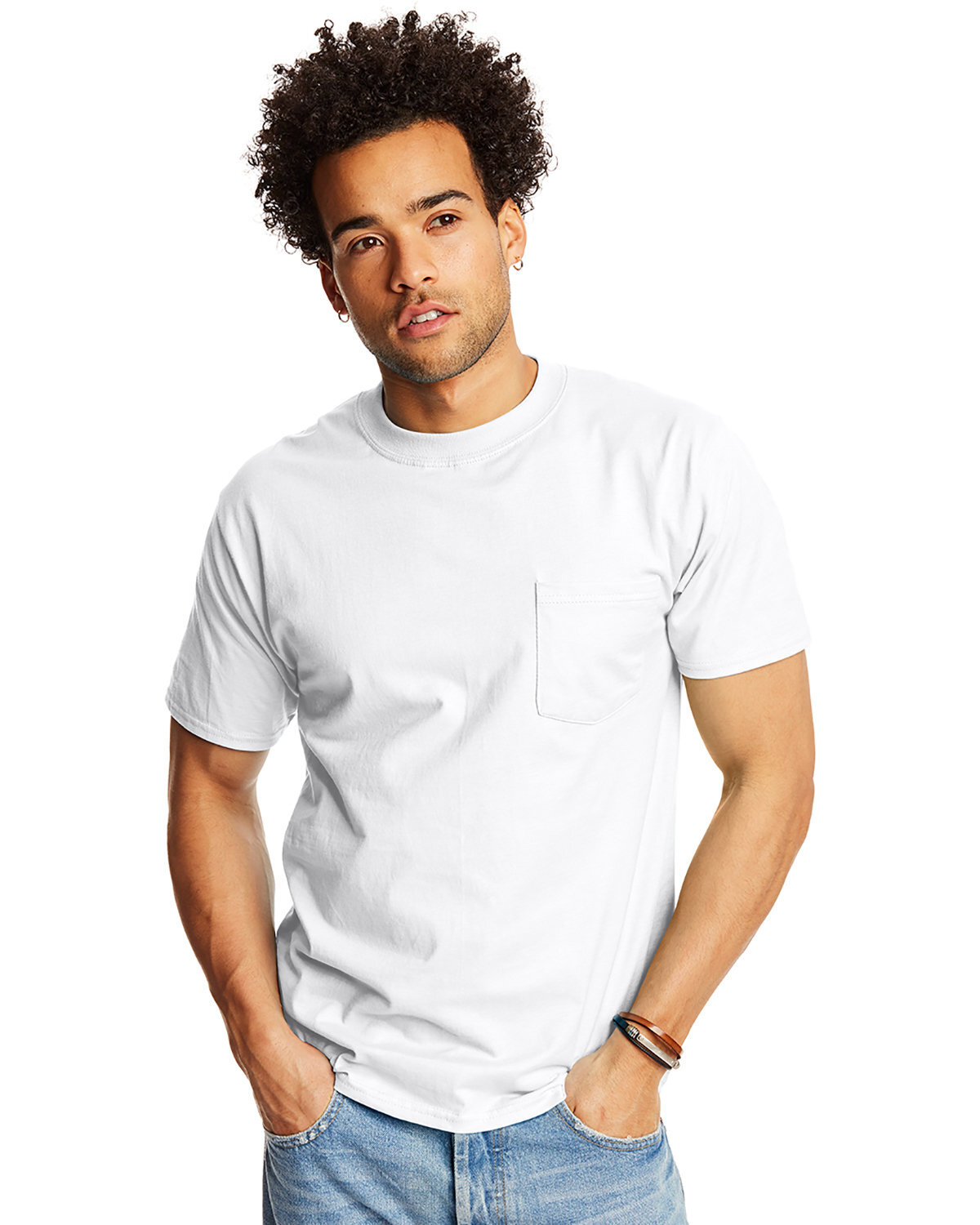 Hanes Adult Beefy-T T-Shirt with Pocket - 5190P Hanes Adult Beefy-T T-Shirt with Pocket - 5190P