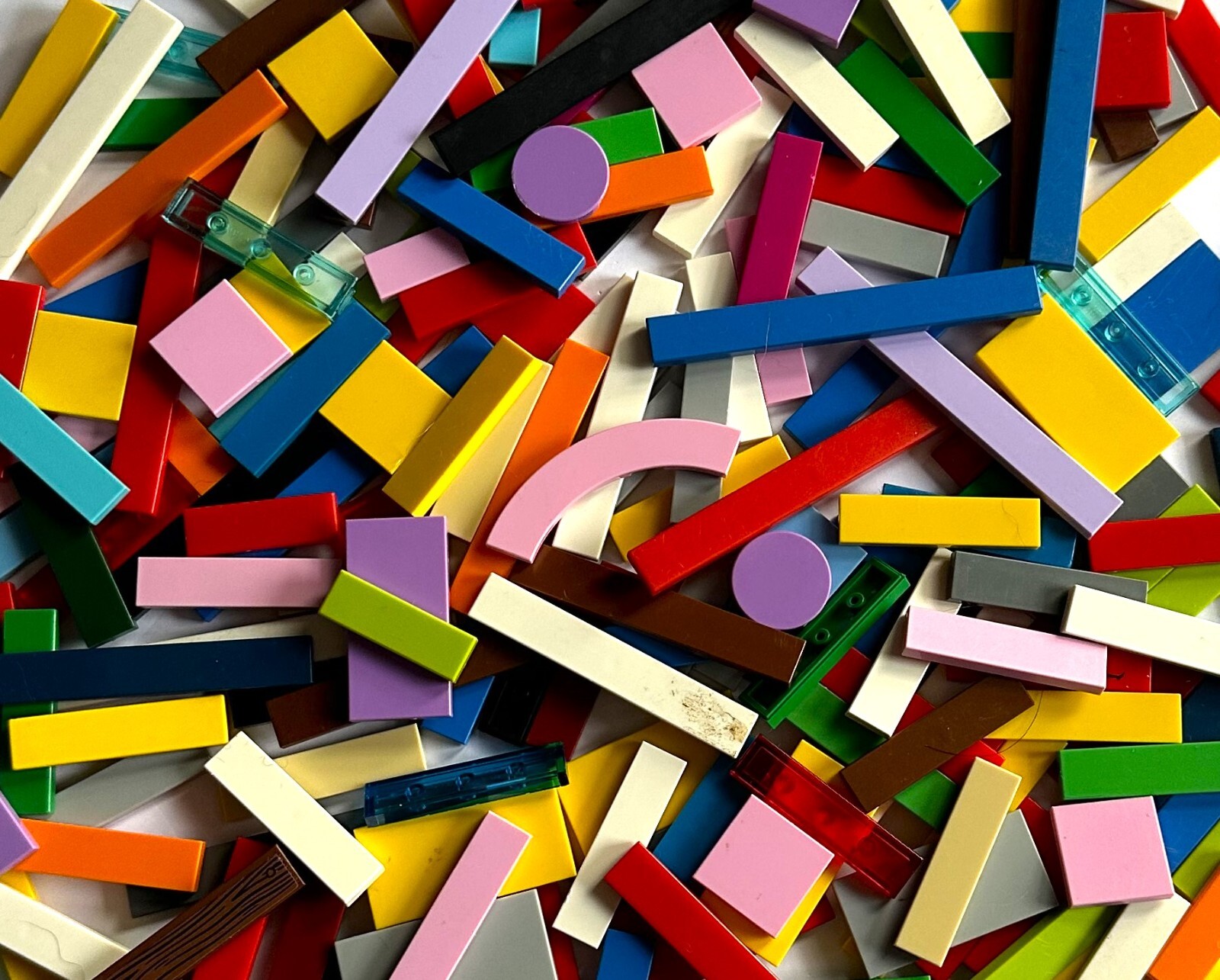 LEGO 1/2 lb Pieces Lot Assorted Colors Tiles Flat Finishing Plate Smooth WASHED