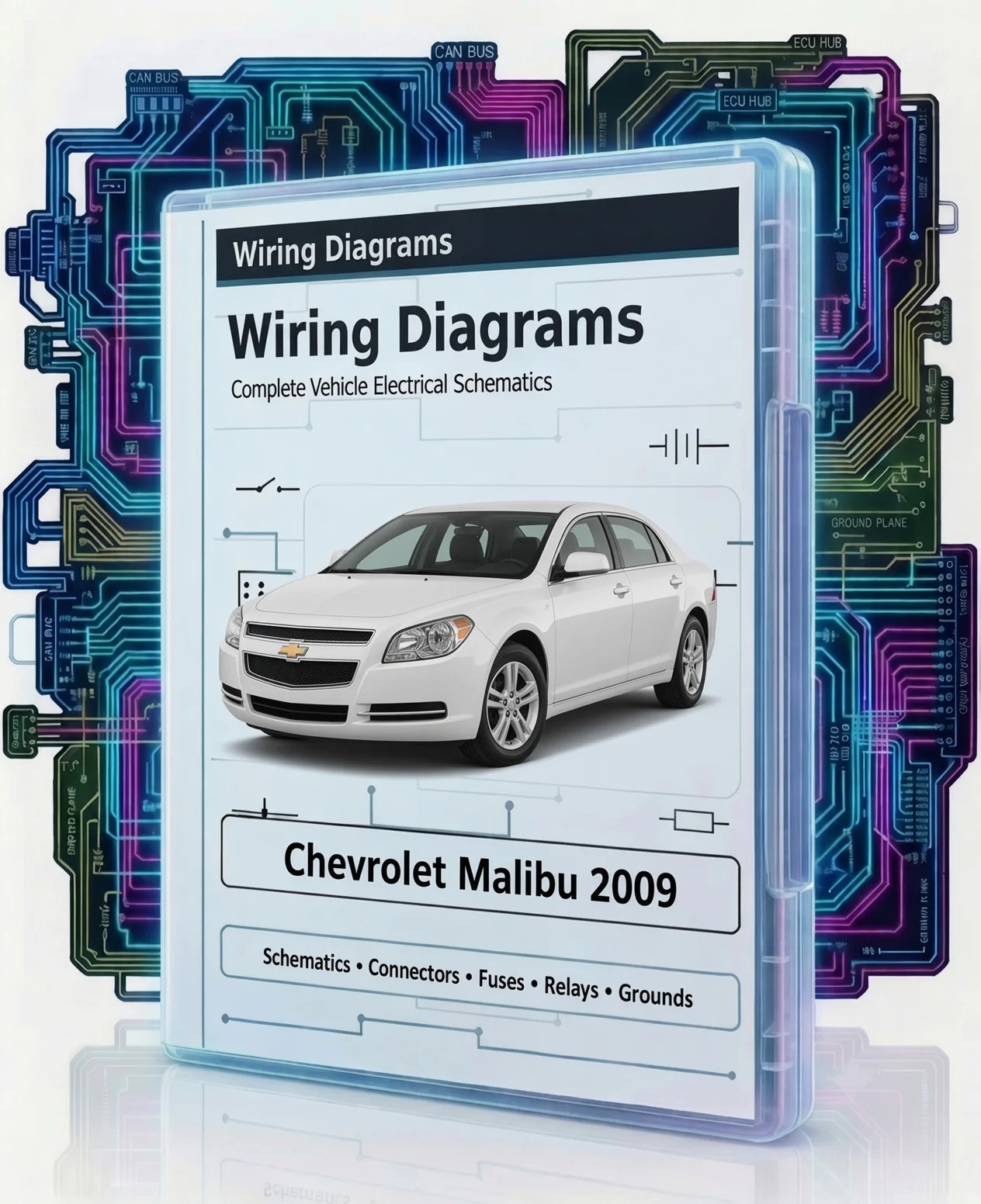2009 Chevrolet Chevy Malibu Complete Color Electrical Wiring Diagrams PDF on USB