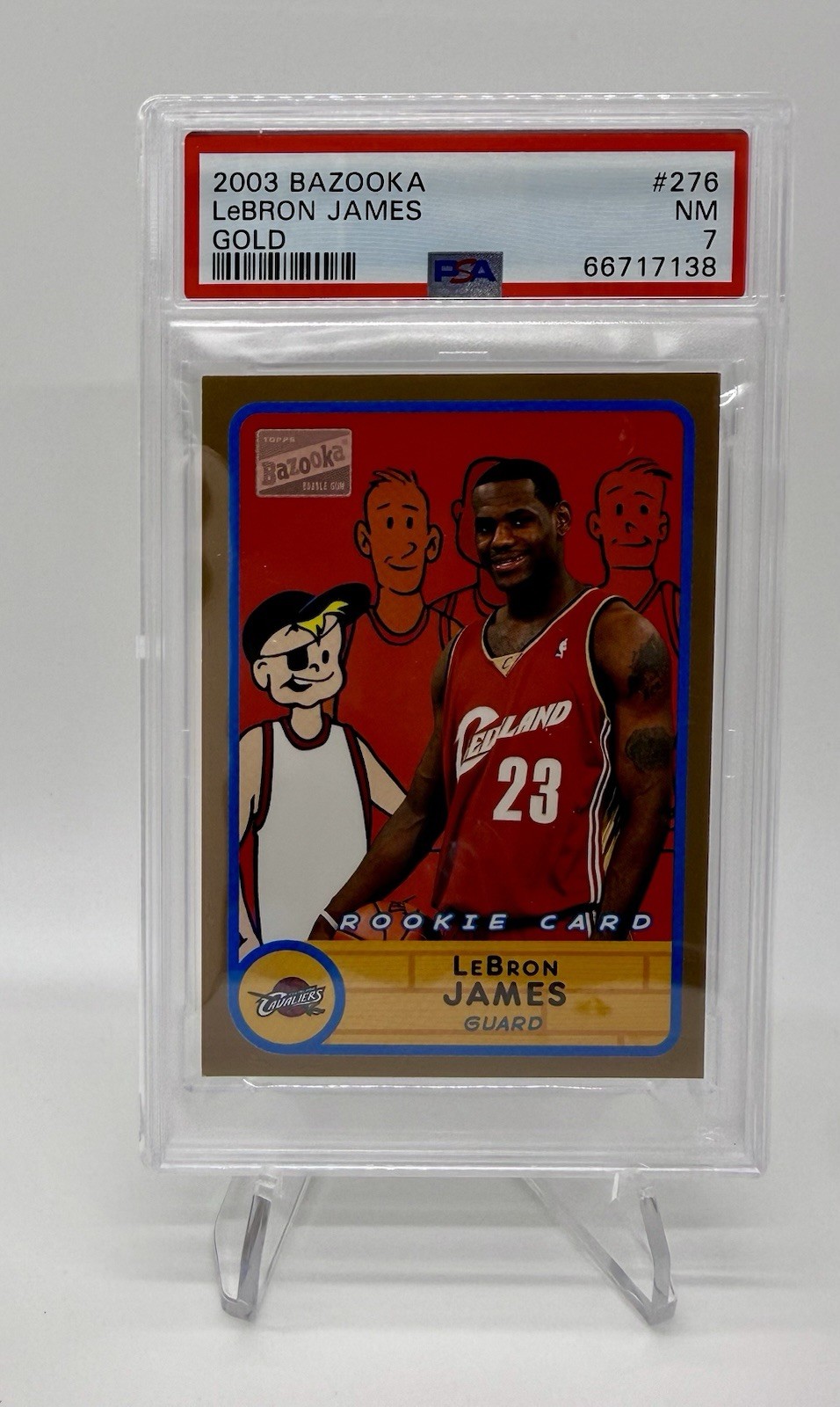 2003-04 Topps Bazooka Lebron James 276 Gold PSA 7 Rookie Rc Cleveland