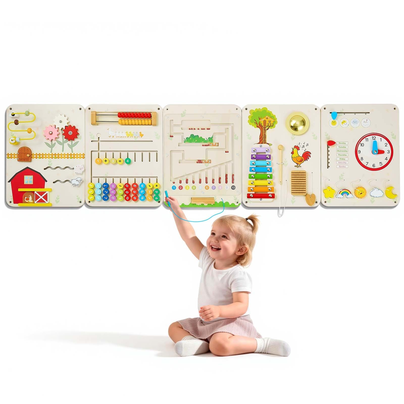 Uimoso Wall Activity Board 16-in-1 Montessori Sensory Panels for Kids Uimoso Wall Activity Board 16-in-1 Montessori Sensory Panels for Kids