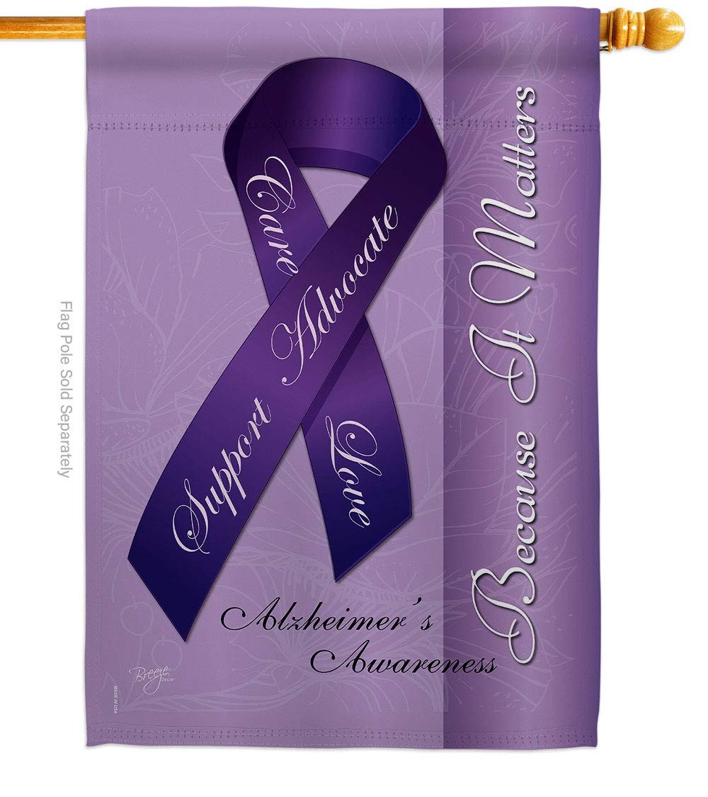 Breeze Decor H115093 Alzheimer\'s Inspirational Vertical House Flag Multicolor Breeze Decor H115093 Alzheimer\'s Inspirational Vertical House Flag Multicolor