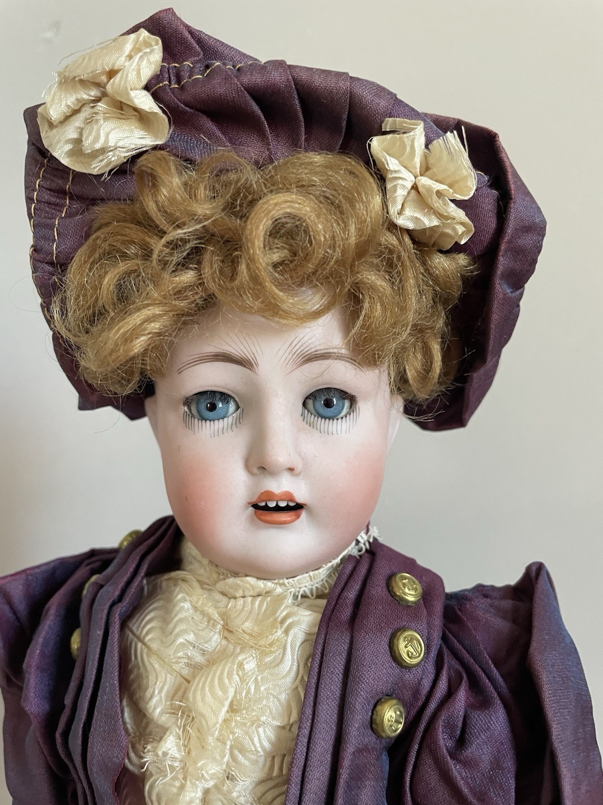 Antique All Original German Bisque Head Carl Harmus Victorian Lady Doll 15\