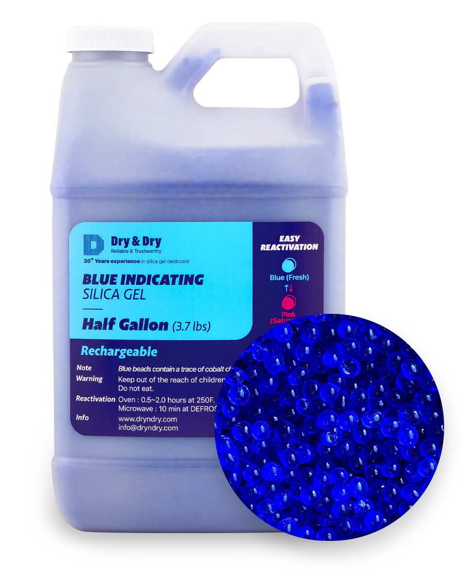 1/2 Gallon Jug Replacement Desiccant Blue Indicating Silica Gel Bead  (3.7 LBS)