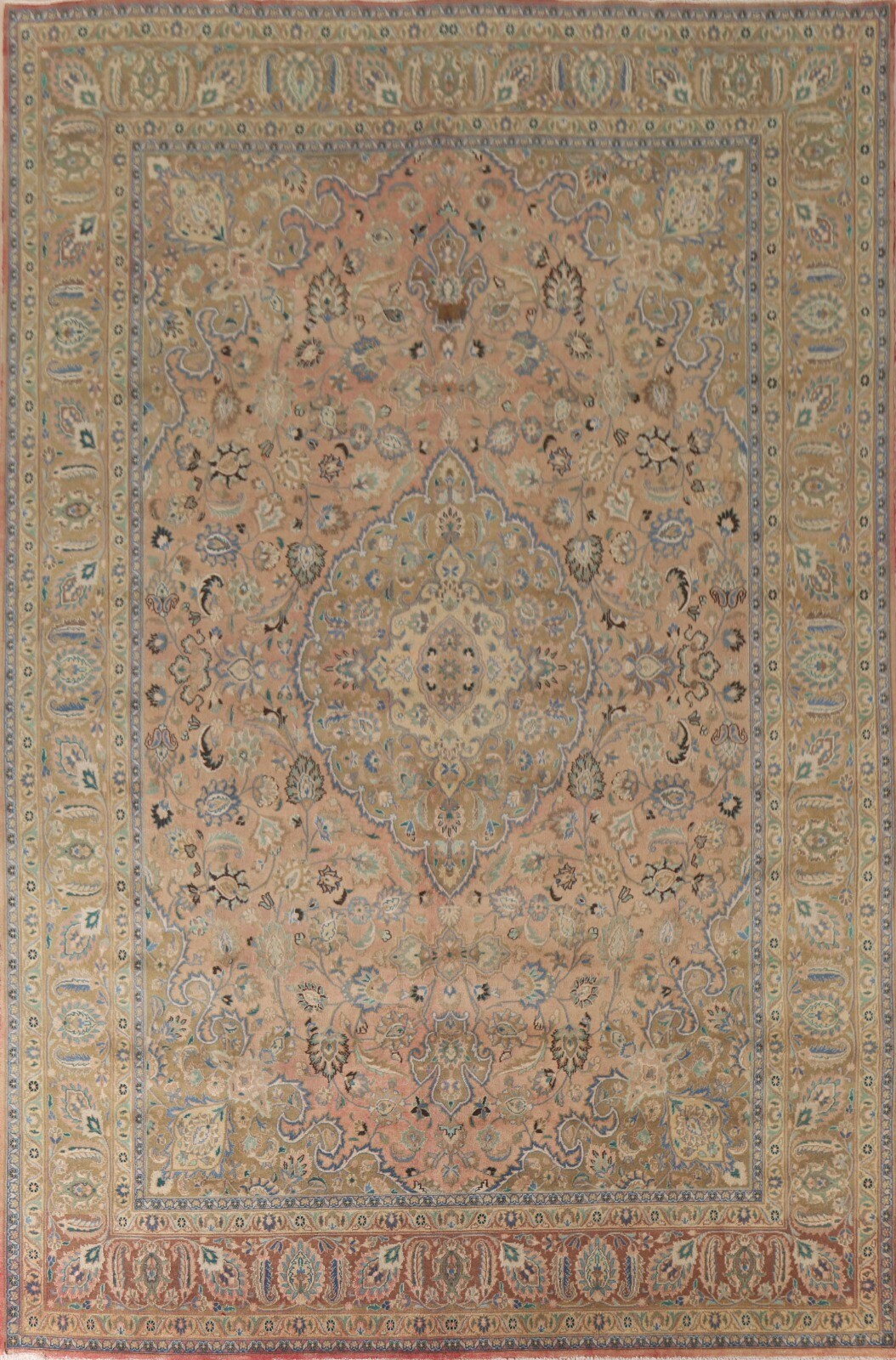 Vintage Muted Traditional Ardakan Floral Area Rug 10x13 Handmade Dining Room Rug