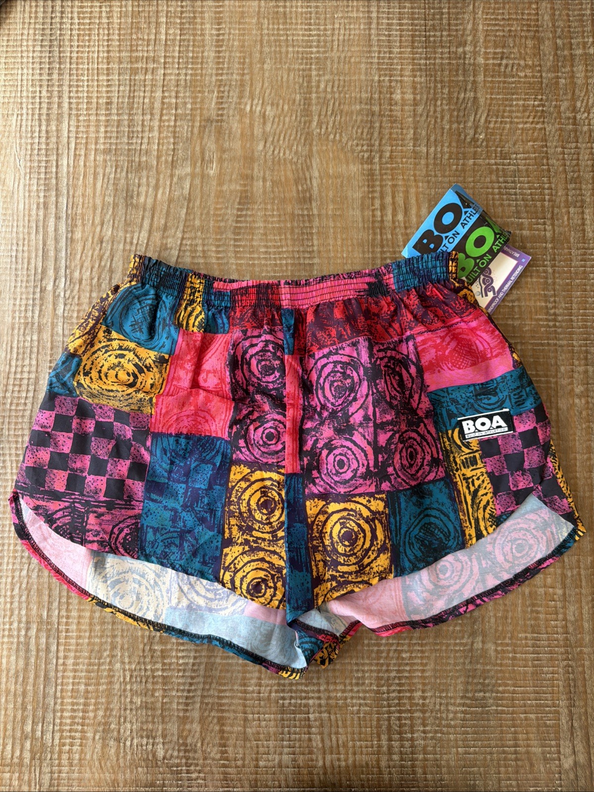 VTG 90’s B.O.A Colorful Abstract Pattern Run Sprinter Short Shorts Women’s Large VTG 90’s B.O.A Colorful Abstract Pattern Run Sprinter Short Shorts Women’s Large
