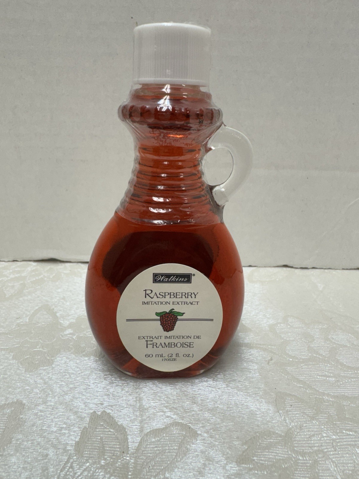 Vtg Watkins Extract-2 Fl. Oz. Glass Bottle- Full/Sealed-Raspberry Imit.Extract