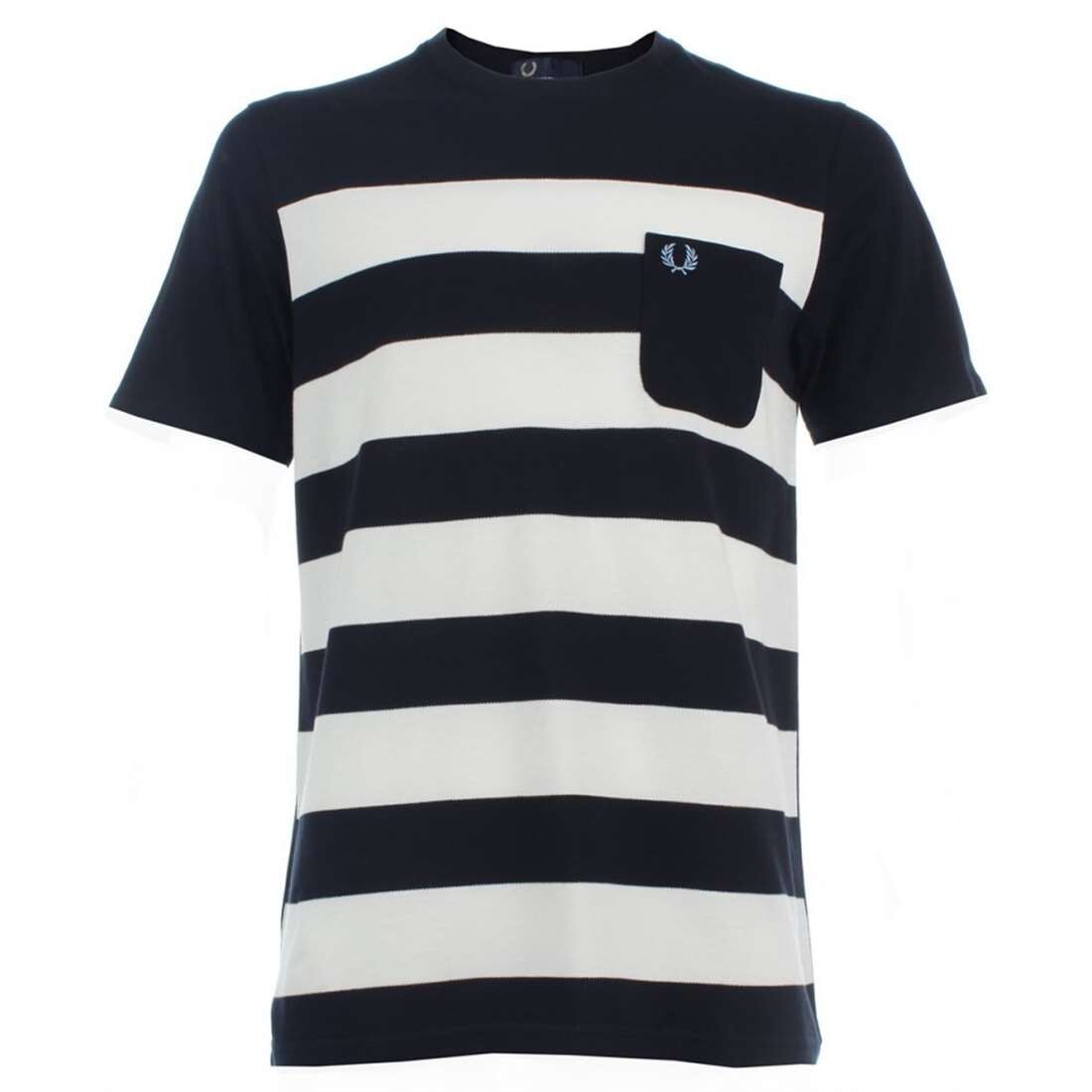 Men\'s Fred Perry Pique Striped Short Sleeve  T-Shirt