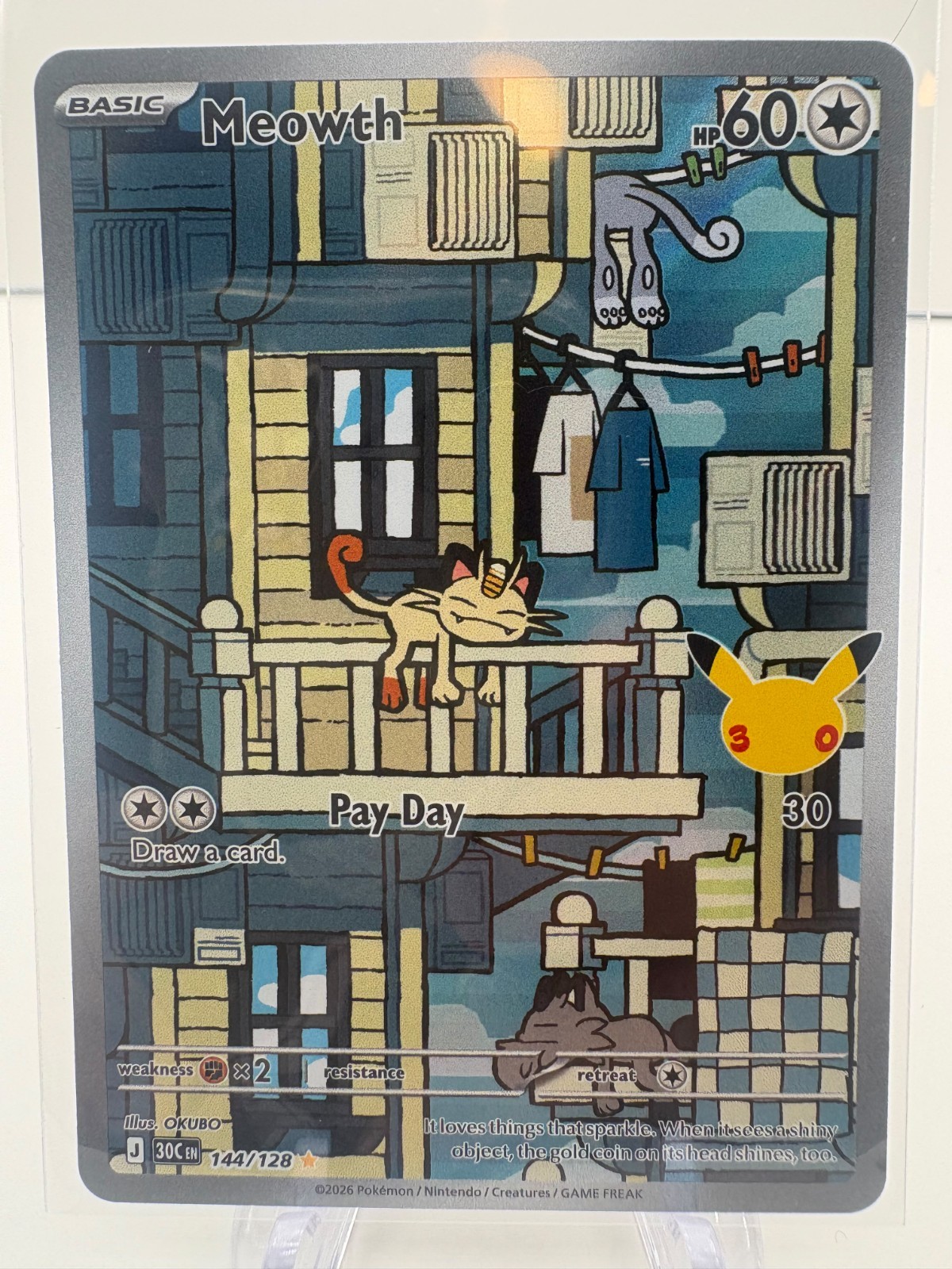 The Pokémon Company Meowth 144/128 Illustration Rare The Pokémon Company Meowth 144/128 Illustration Rare