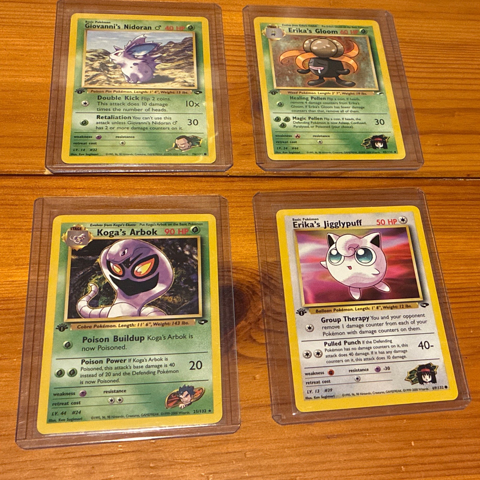 Koga\'s Arbok 25/132 Gym Challenge First Edition  Erika’s Jigglypuff Erika’s Gloo