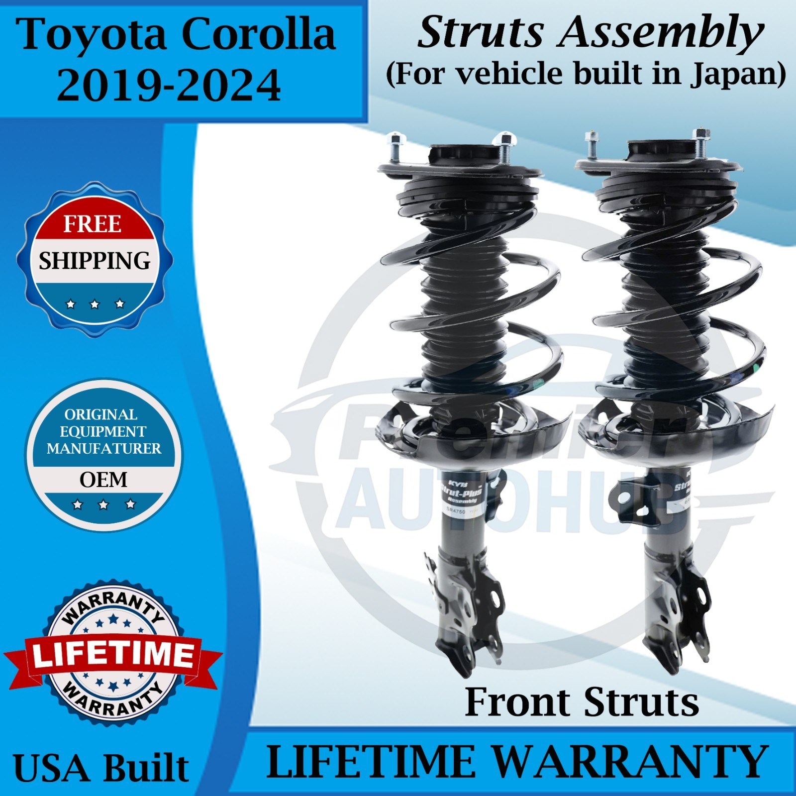 KYB Genuine OEM Front Struts Assembly For 2019-2024 Toyota Corolla 9yr Warranty