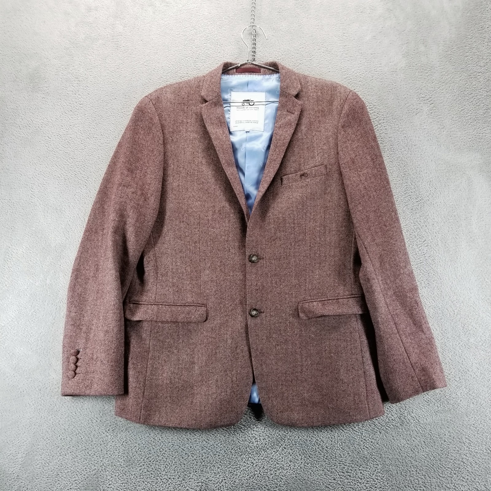 Moods of Norway Blazer Mens 54 Brown Wool Herringbone Sport Coat Pockets Moods of Norway Blazer Mens 54 Brown Wool Herringbone Sport Coat Pockets