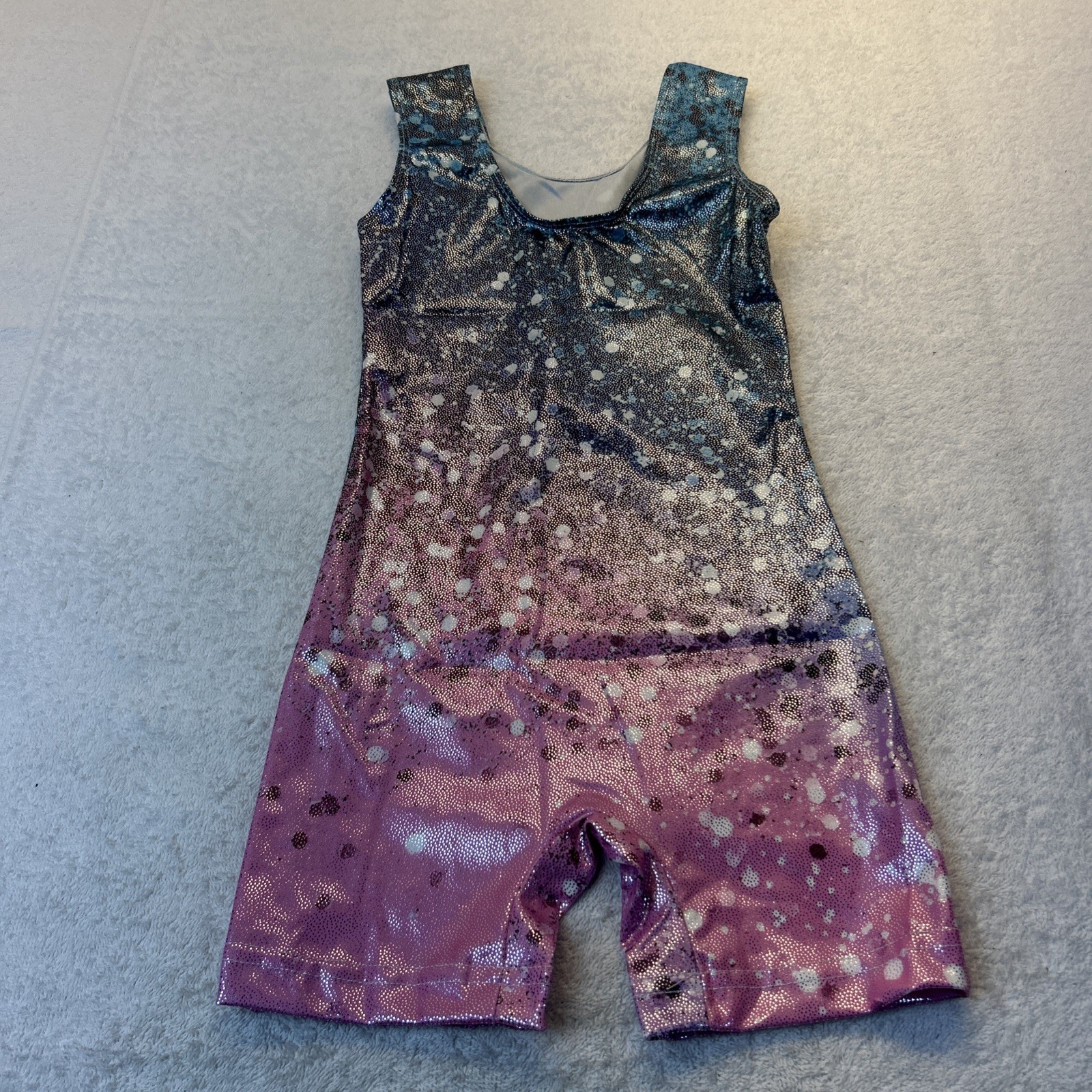 Pink & Blue Aqua Shimmer Dance Gymnastics Leotard Scoop Neck SZ 5-6 New