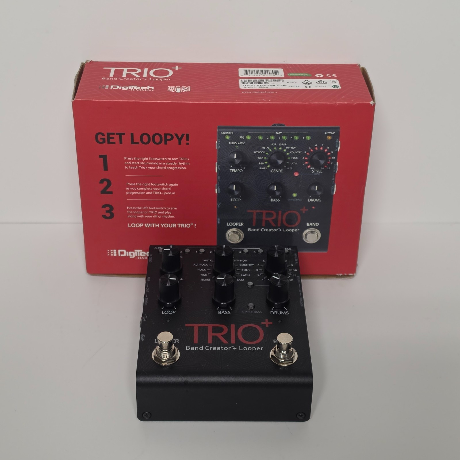 DigiTech TRIOPLUS Trio Looper Footswitch Display Band Creator | No Power Adapter