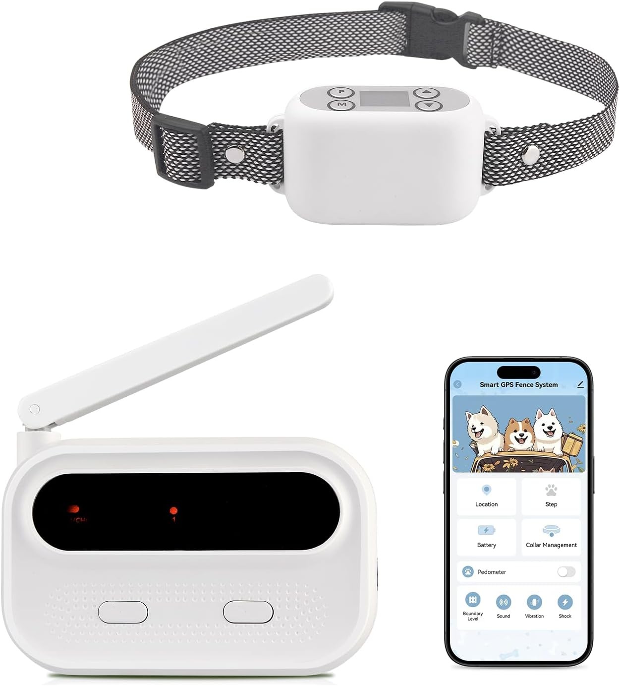 GPS Wireless Dog Pet Fence System with App Control - No Subscription AG-19