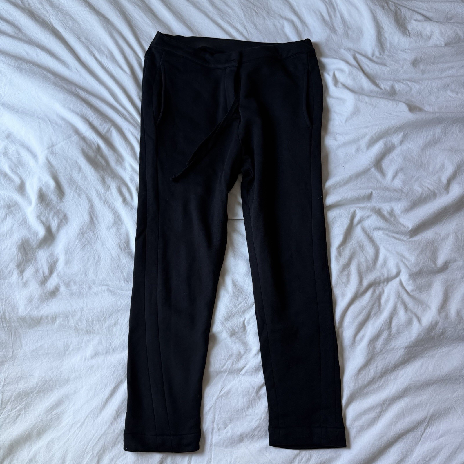 Ann Demeulemeester Black Cotton Slim Trousers Drawstring Pants Ann Demeulemeester Black Cotton Slim Trousers Drawstring Pants