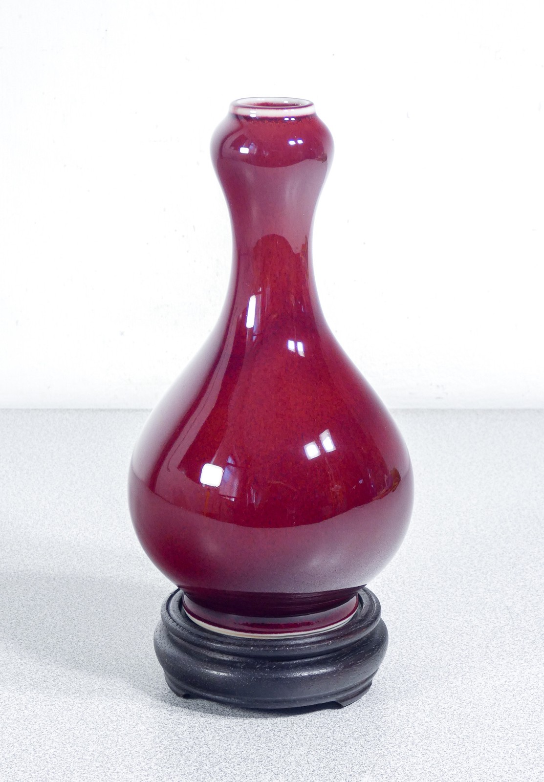 Qing Qianlong Chinese Style Sang De Boeuf Red SuantoPing Vase 1950s