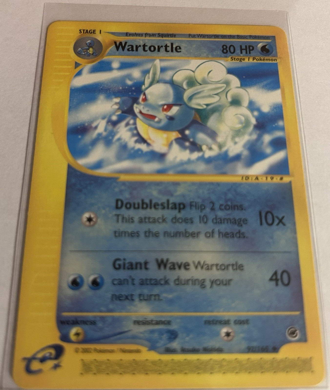 Pokemon TCG Wartortle 92/165 Expedition Base Set Uncommon Eng 2002 Regular 