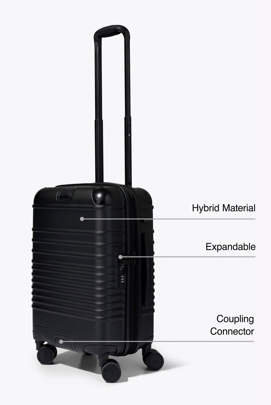 NWT BÉIS The Hybrid Carry-On Roller In Black