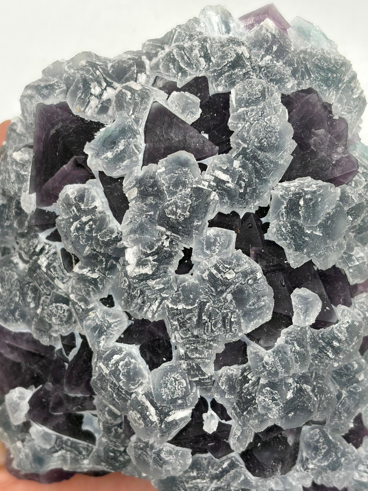 XL Octahedral Fluorite Cluster Purple and Green
