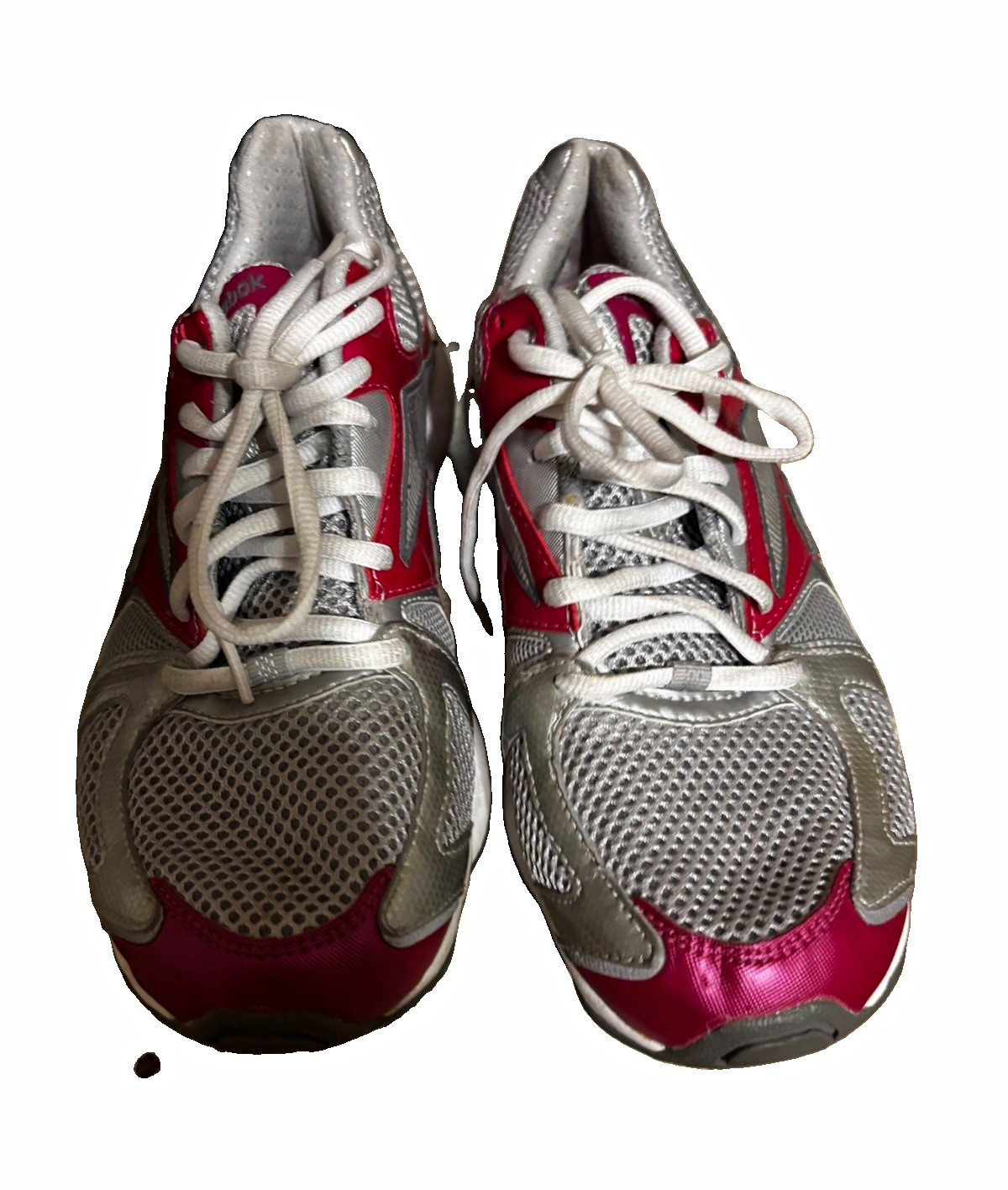 Reebok Silver/Pink/White Low Top Lace-Up Athletic Sneaker, Unisex Adults