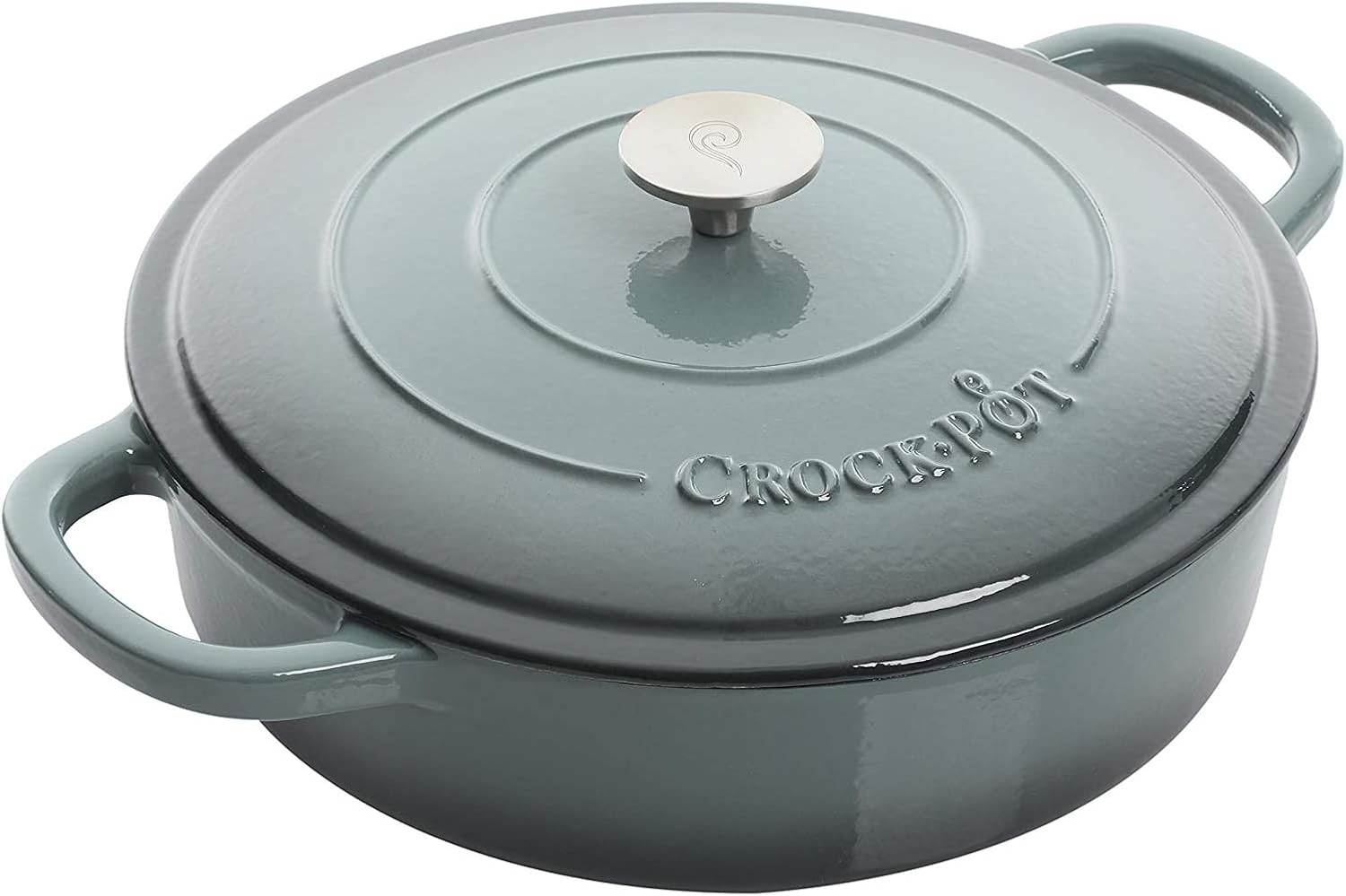 5 Quart Enameled Cast Iron Braiser Crock-Pot Slate Gray Oven Safe 5 Quart Enameled Cast Iron Braiser Crock-Pot Slate Gray Oven Safe
