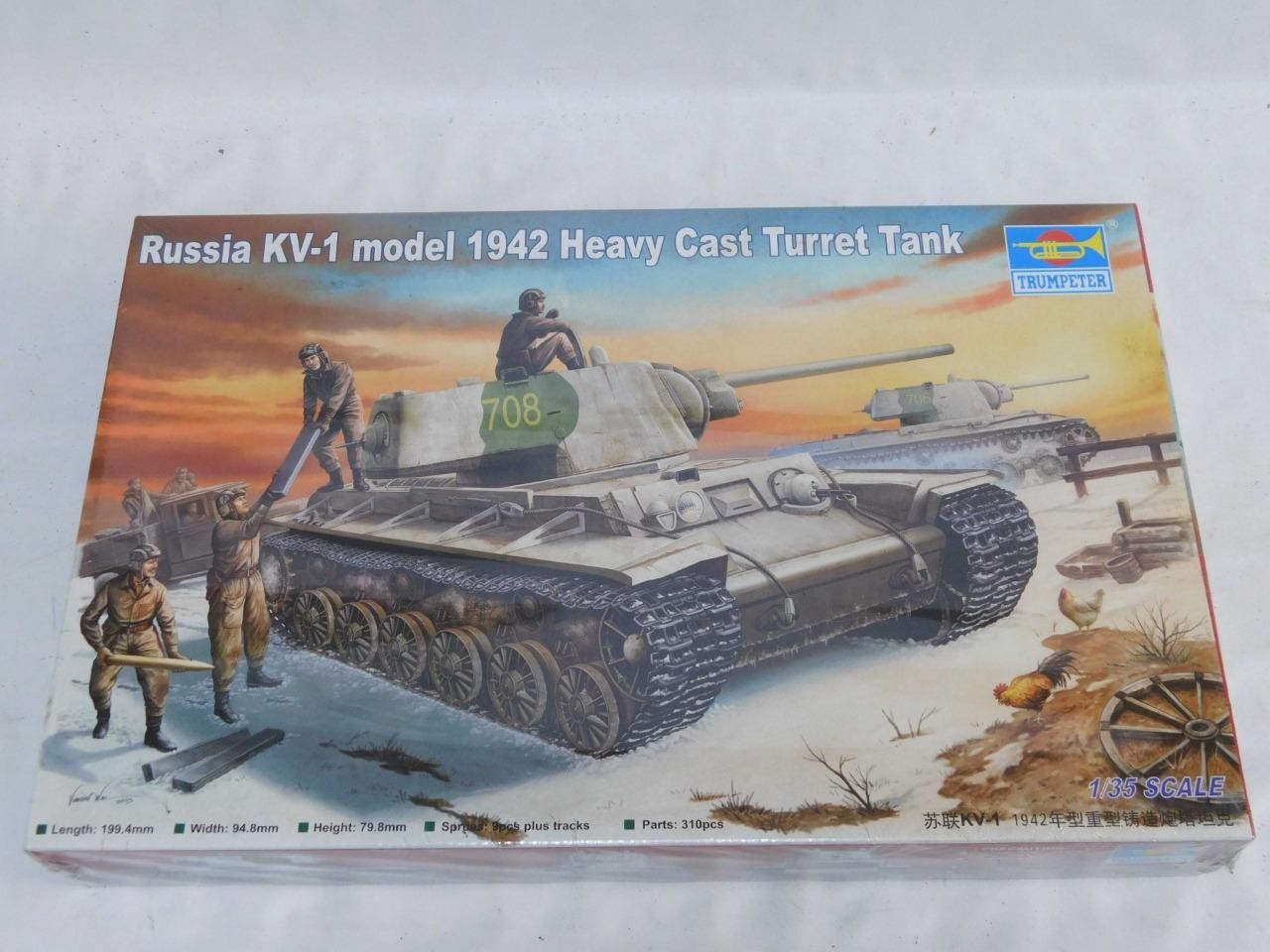 1/35 Trumpeter WW2 KV-1 1942 Heavy Cast Turret Russian Tank Plastic Model Kit