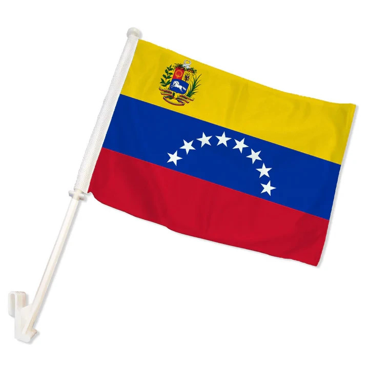 1 Dozen Venezuela (Bolivarian) 12x15in Double-Sided National Window Car Flags