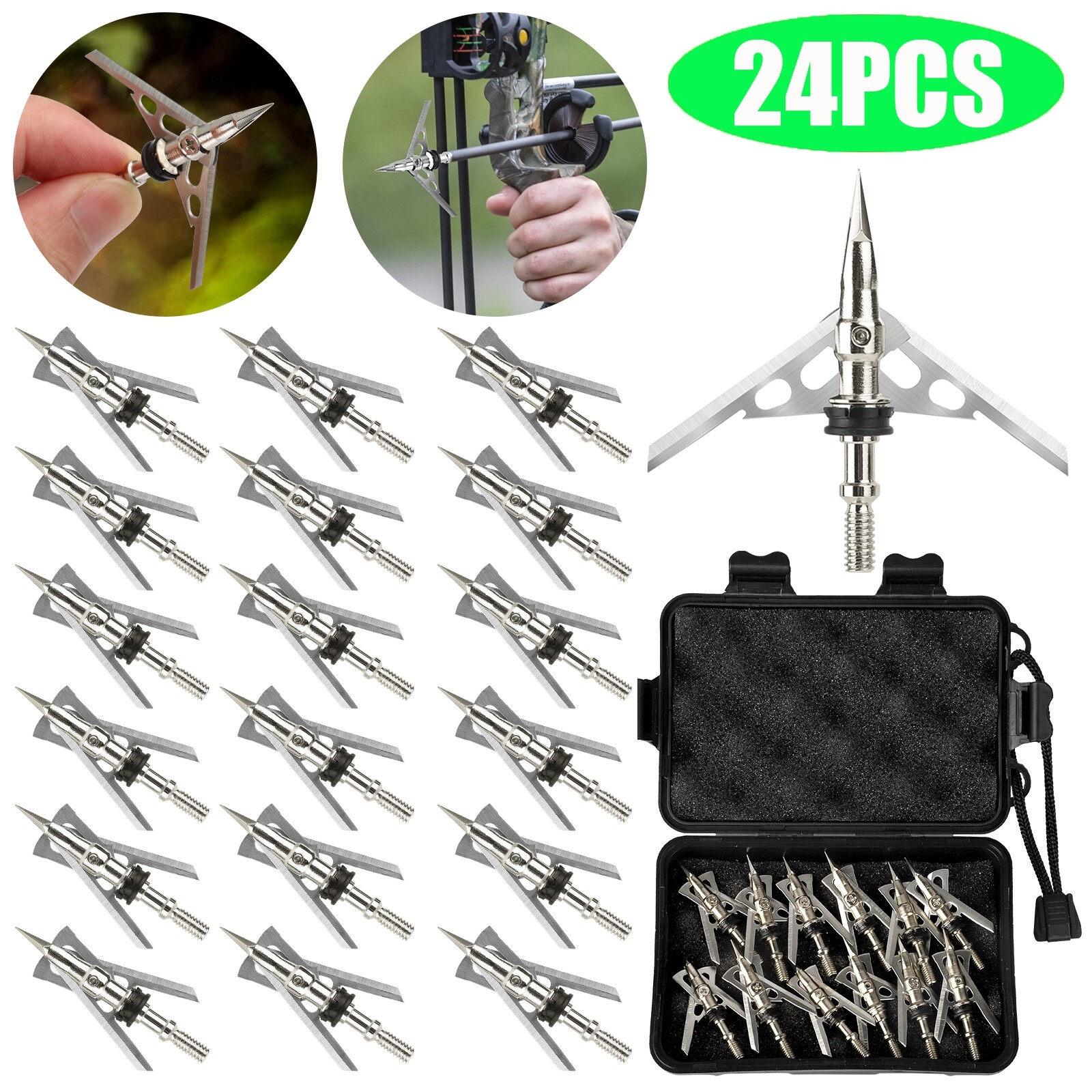 24Pcs 100 Grain Archery Broadheads 2