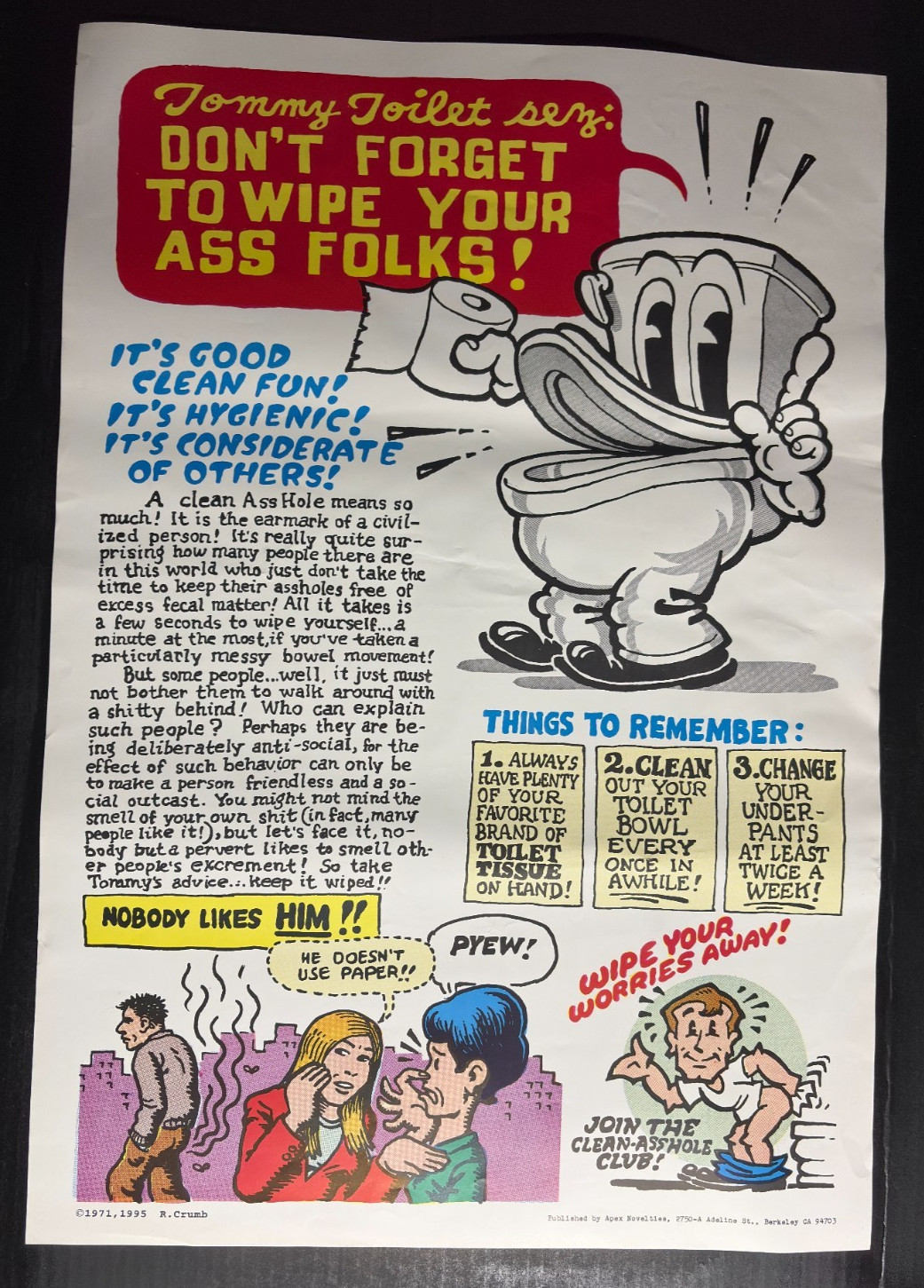 1995 TOMMY TOILET R Crumb 15x22\