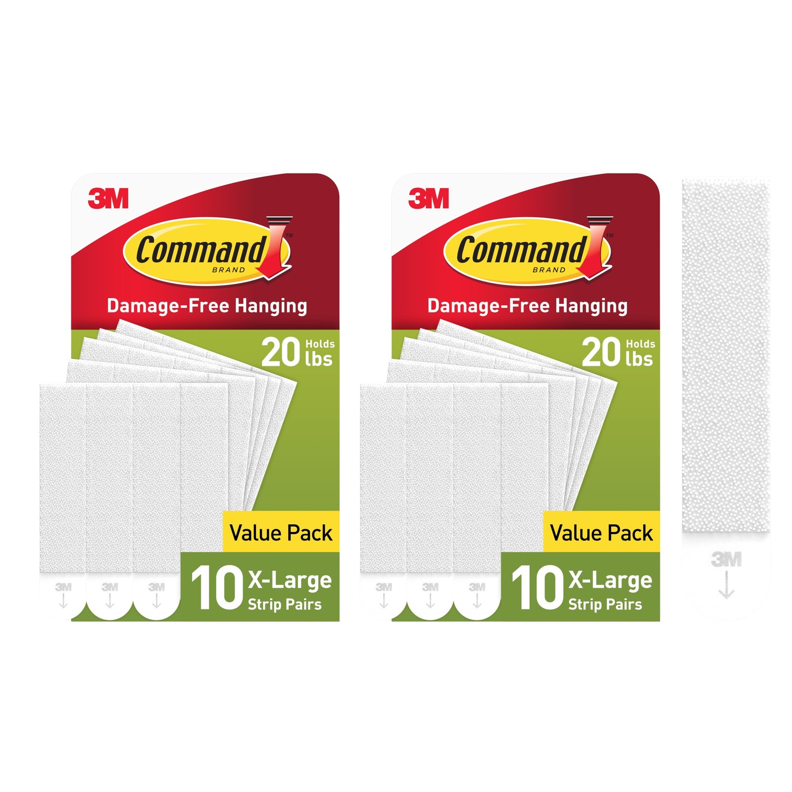 Command 20 lb XL Heavyweight Picture Hanging Heavyweight, 20 Pairs, White