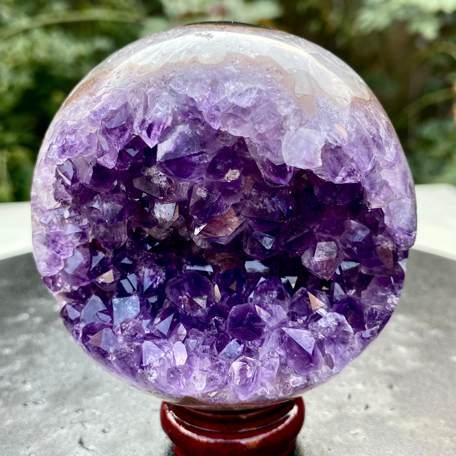 1.2LB Amethyst Agate Sphere Polished Healing Crystal Ball Home Feng Shui Ornam