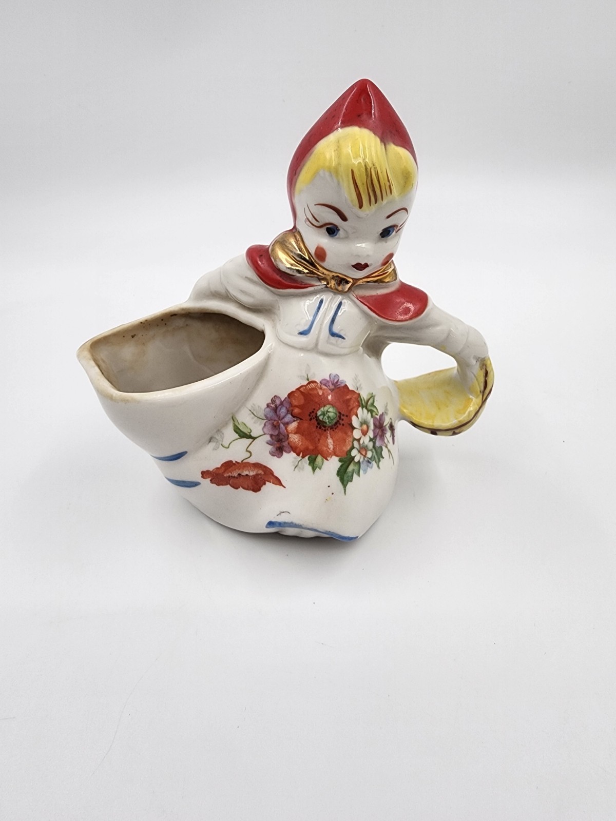 Vintage Hull Pottery Little Red Riding Hood Creamer Pitcher 5½ inches 1940s