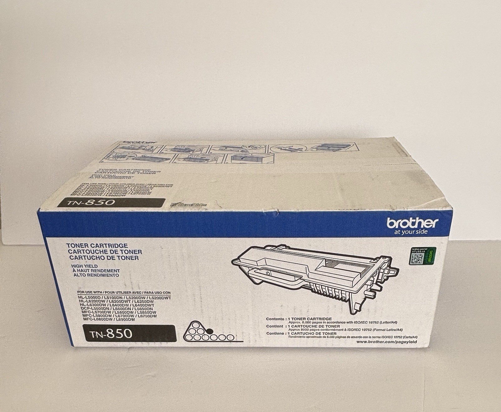 Genuine Brother High Yield Black Toner Cartridge TN-850 - Brand New